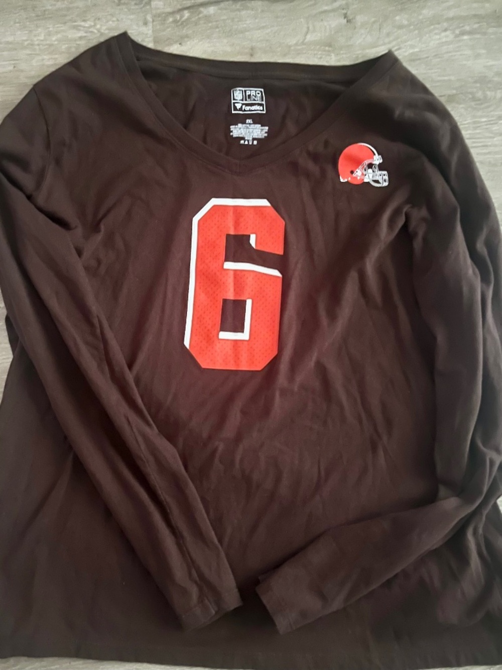 Women's NFL Pro Line by Fanatics Cleveland Browns Baker Mayfield #6 Long Sleeve